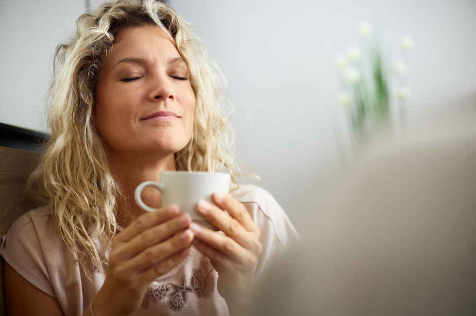 Woman closing her eyes