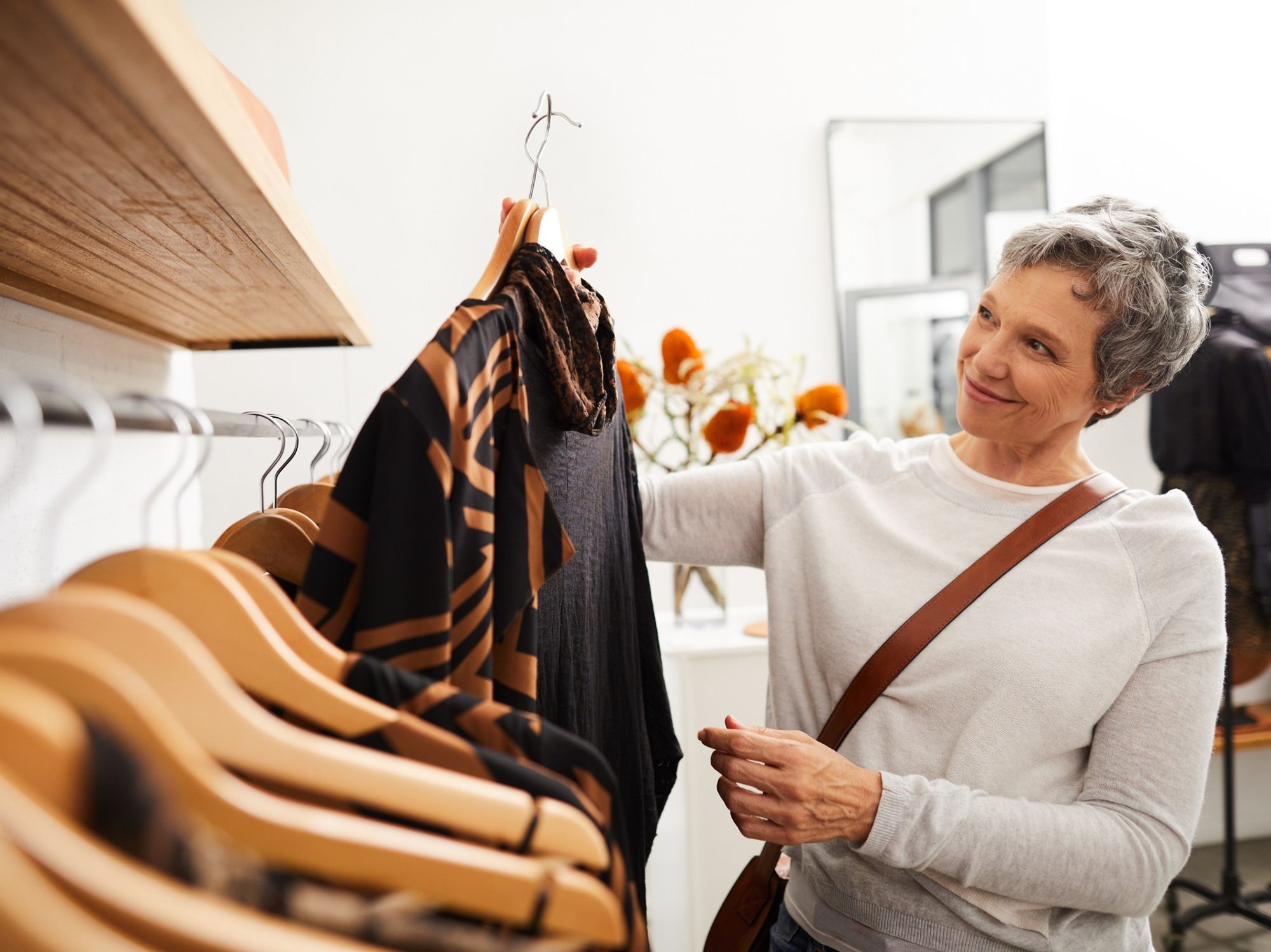 Woman clothes shopping