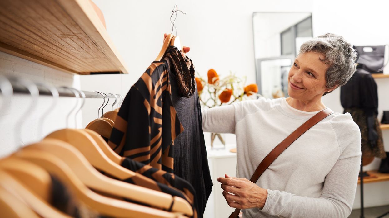 Woman clothes shopping