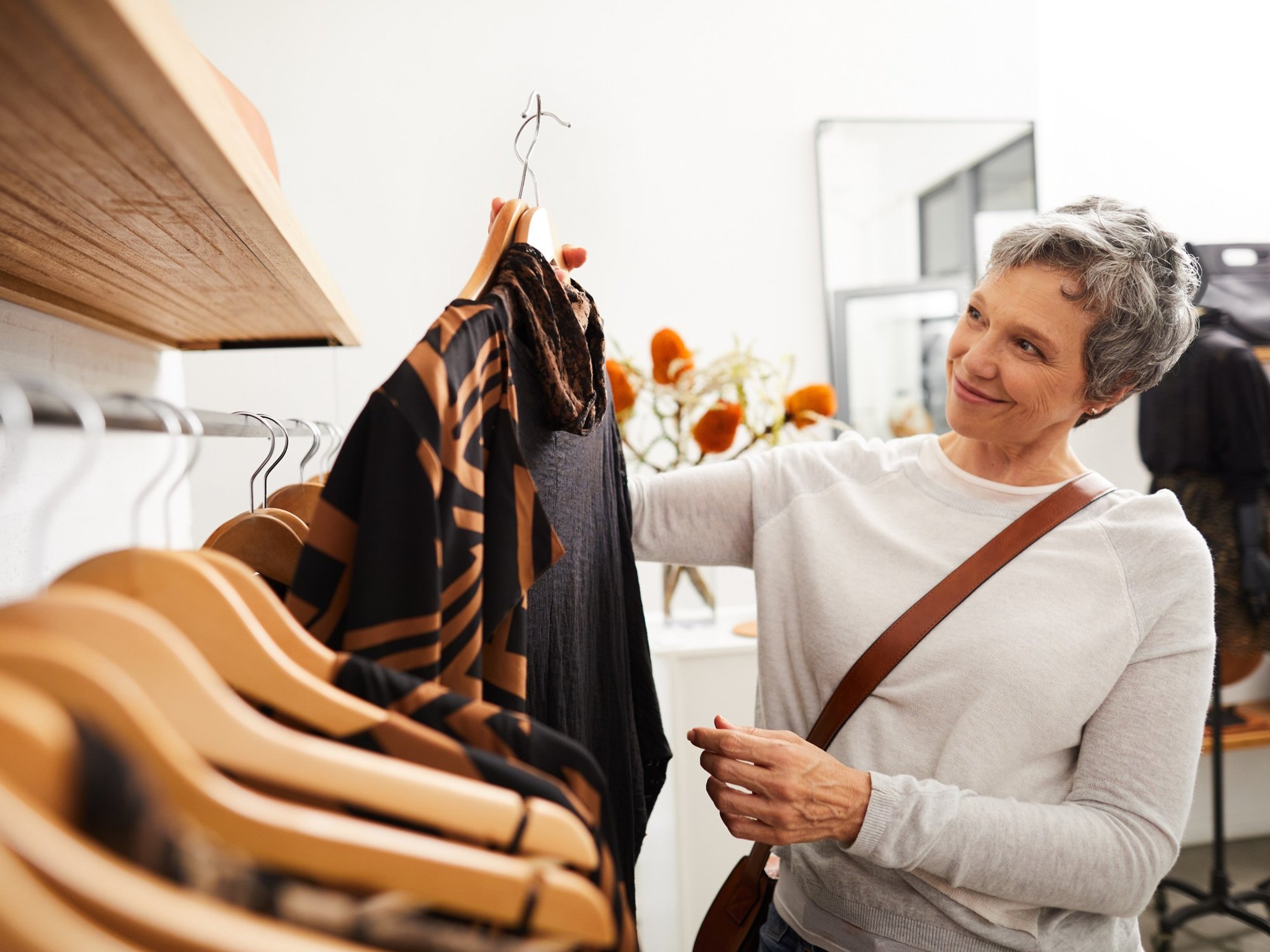 Woman clothes shopping