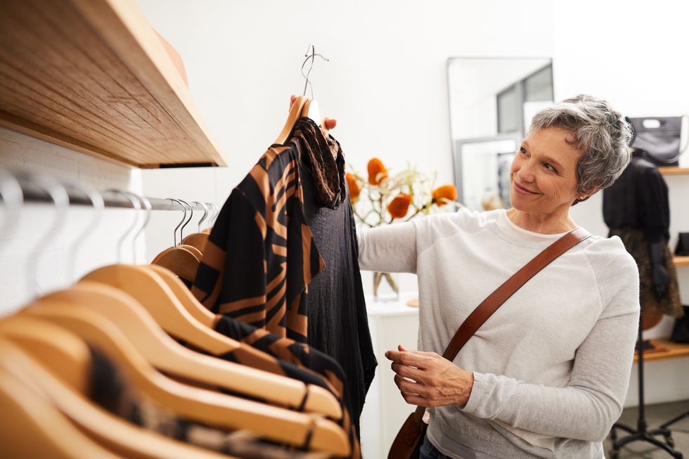 Woman clothes shopping