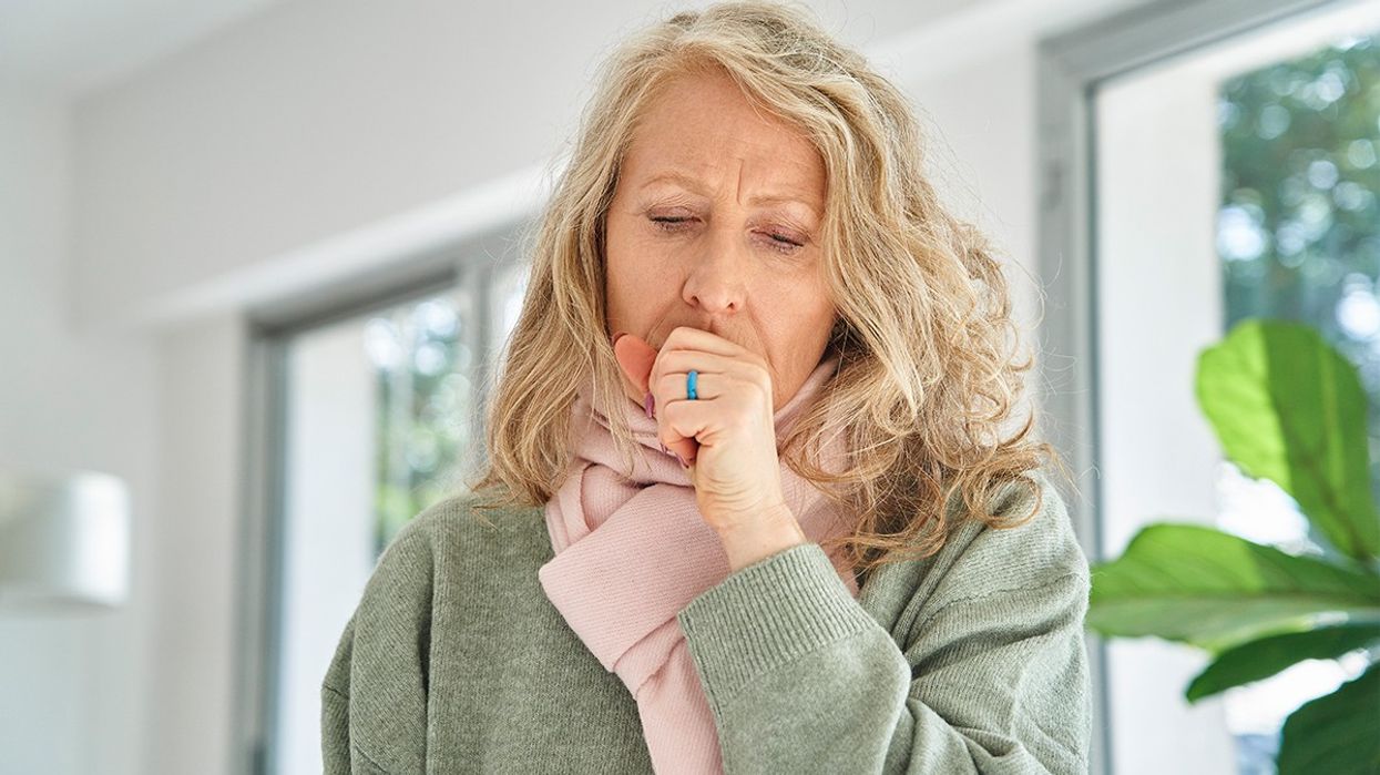 Woman coughing