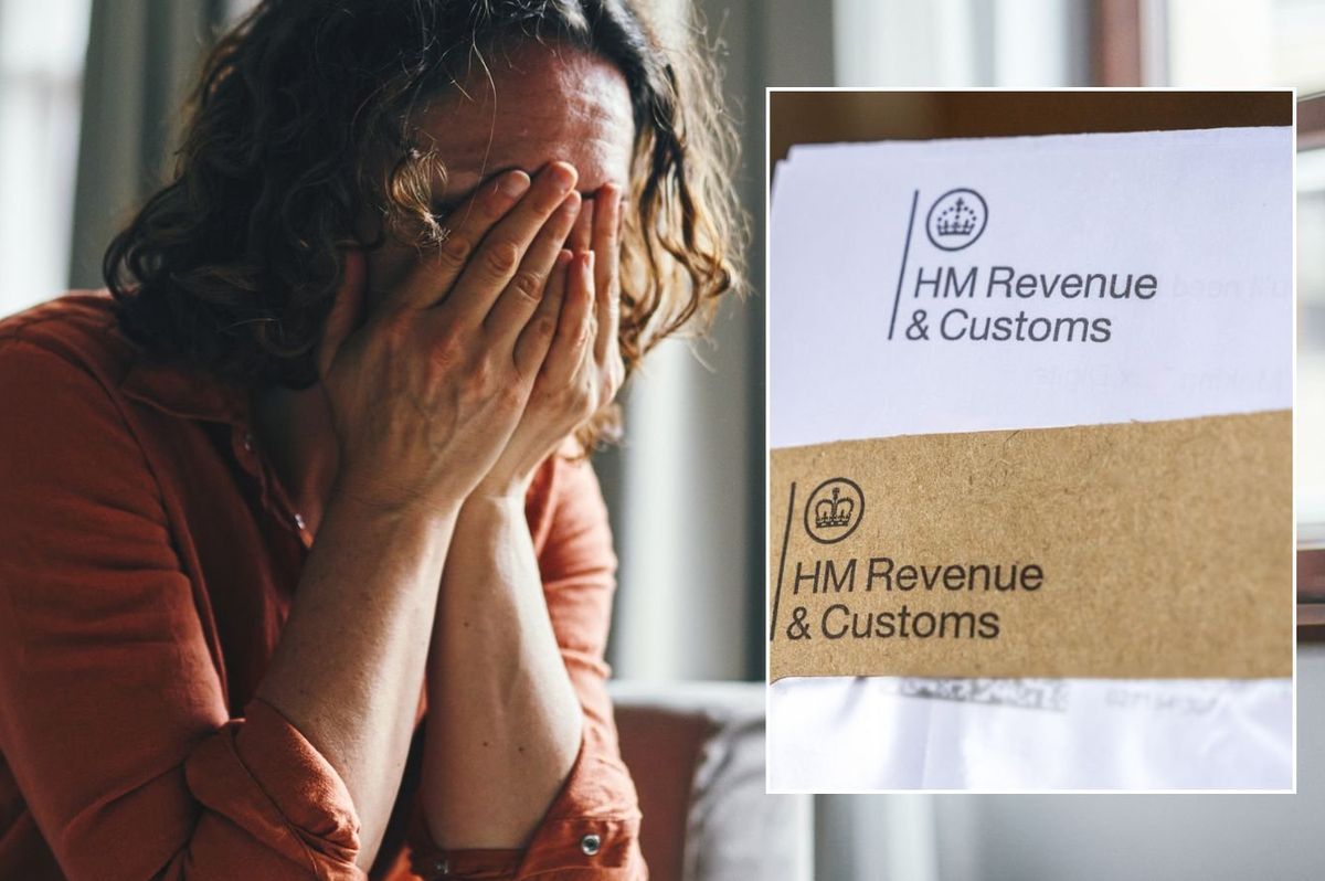 Woman crying and HMRC letter