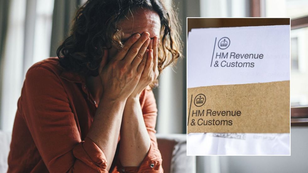 Woman crying and HMRC letter