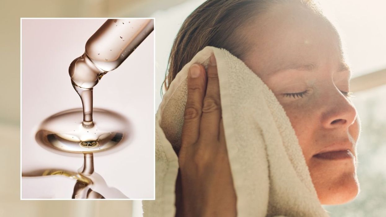 WOMAN DABBING SKIN DRY and SERUM