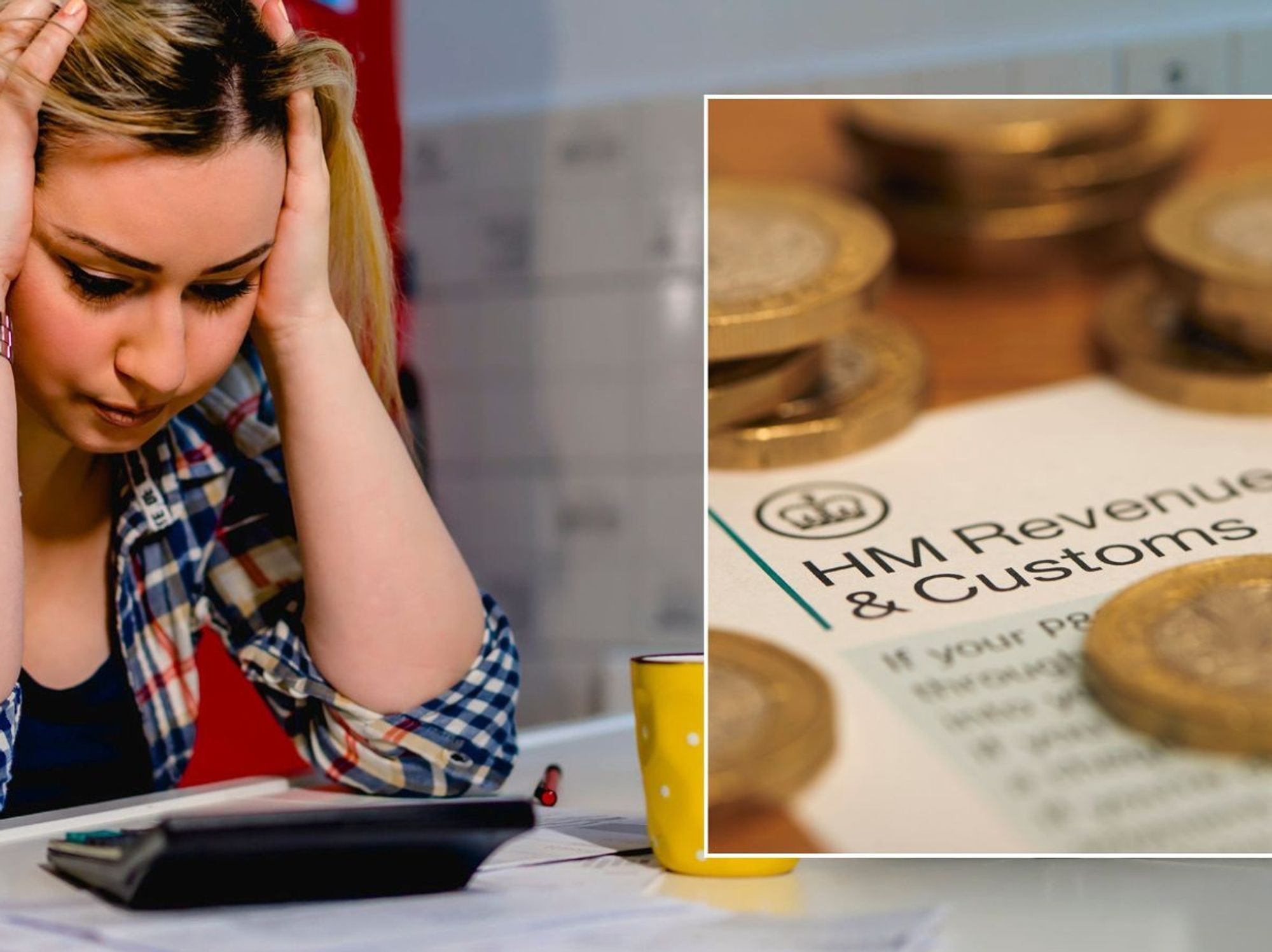 Woman doing finances and HMRC letter
