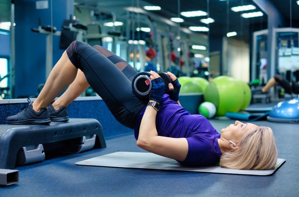 Woman doing hip thrusters