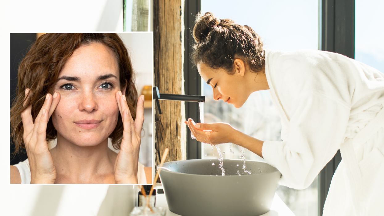 Woman doing skin care / woman washing face