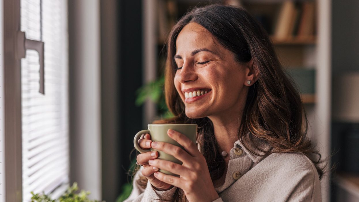 Woman drinking coffee