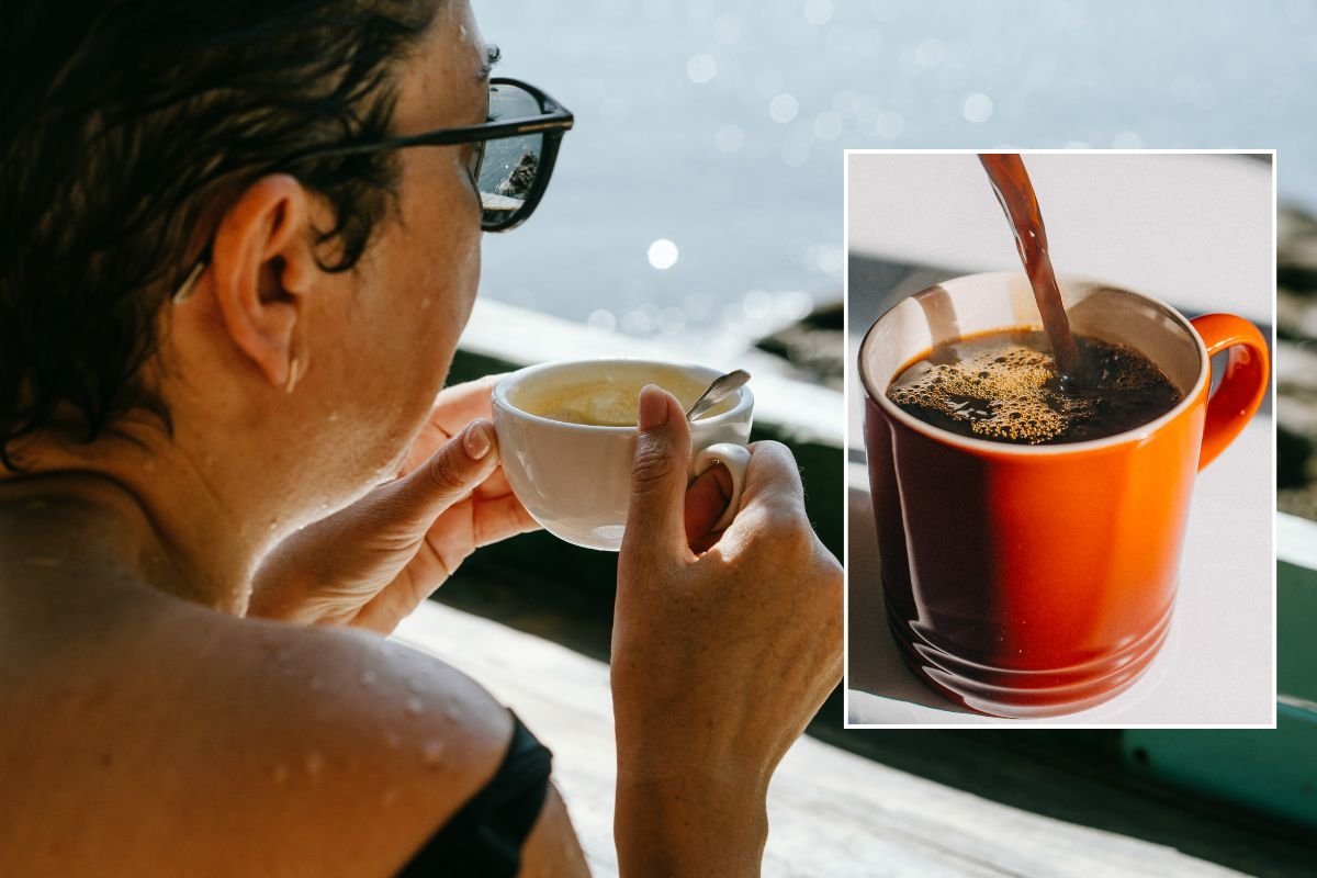 WOMAN DRINKING COFFEE