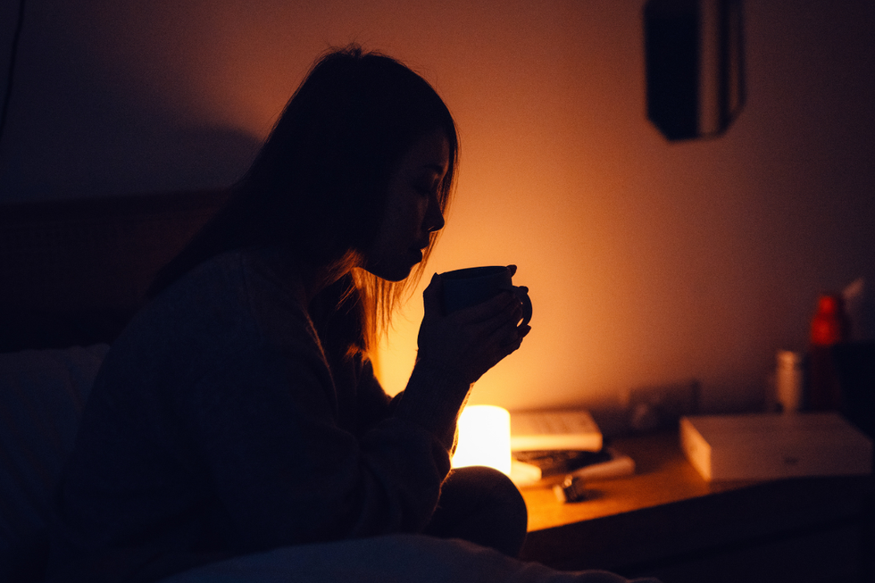 Woman drinking tea