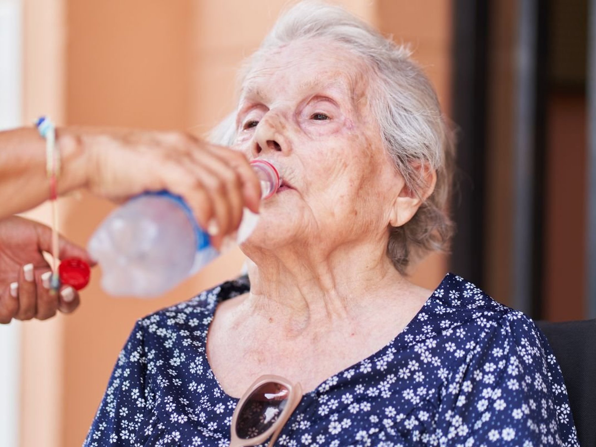 woman drinking water