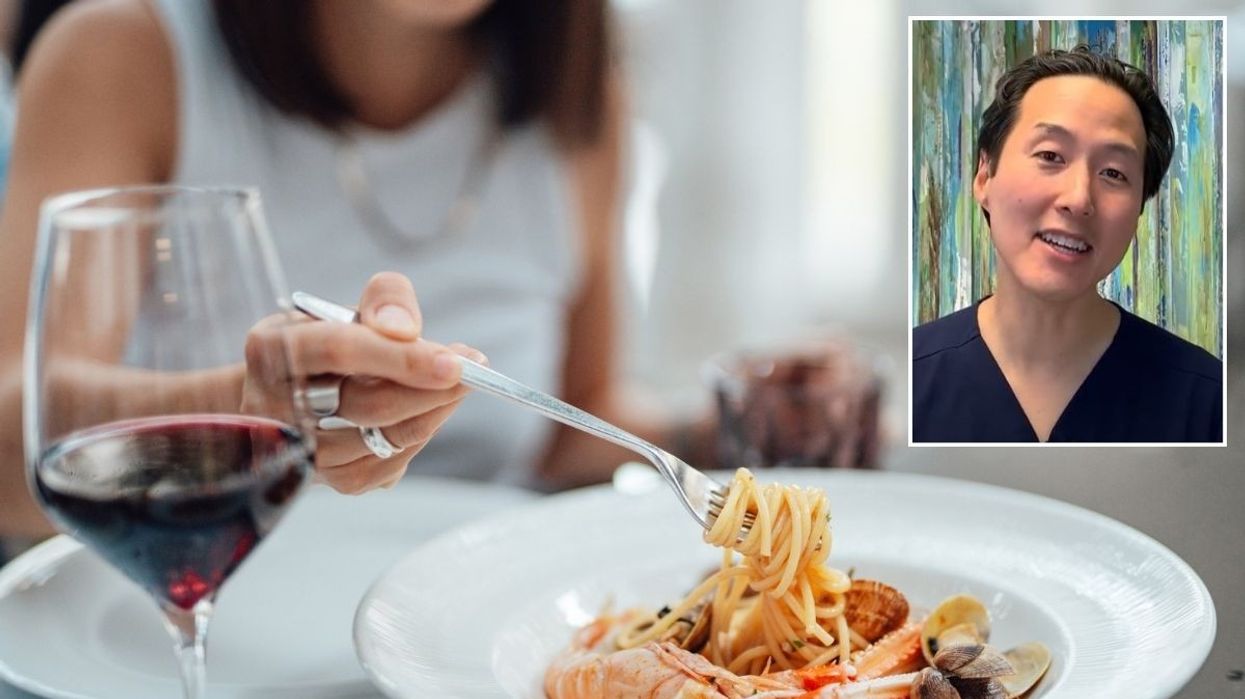 Woman eating dinner / Dr Anthony Youn