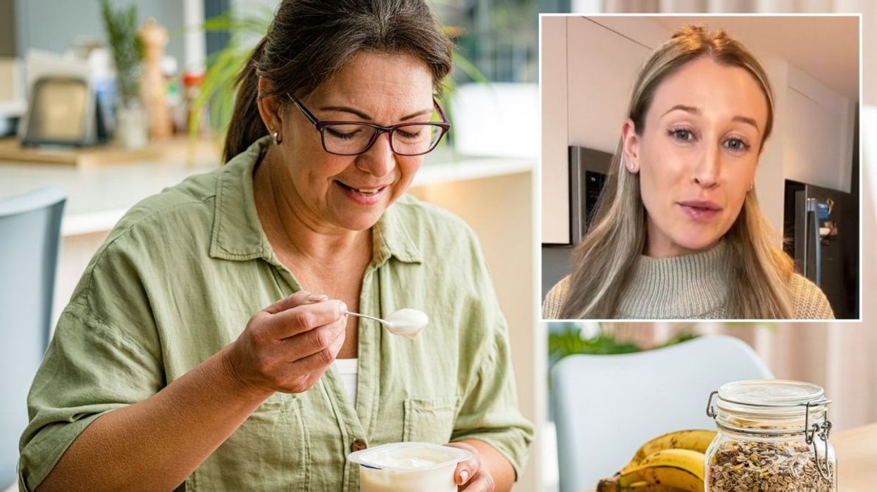 Woman eating Greek yoghurt / Dietician Lauren Hubert