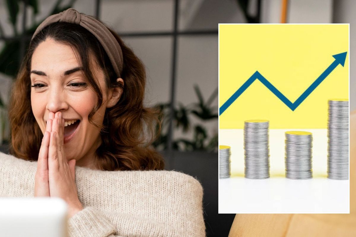 Woman happy and interest rate rise