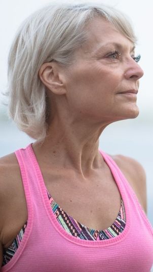 woman headshot and collagen powder