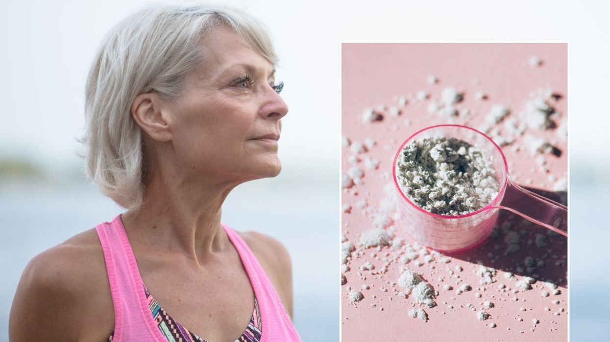 woman headshot and collagen powder