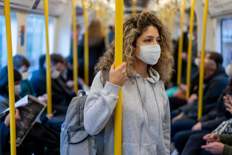 Woman in a face mask