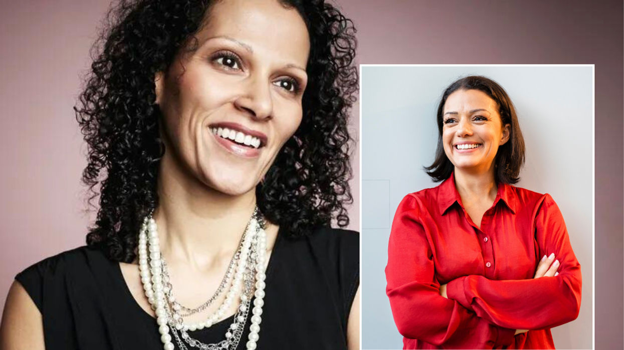 Woman in black / woman in red