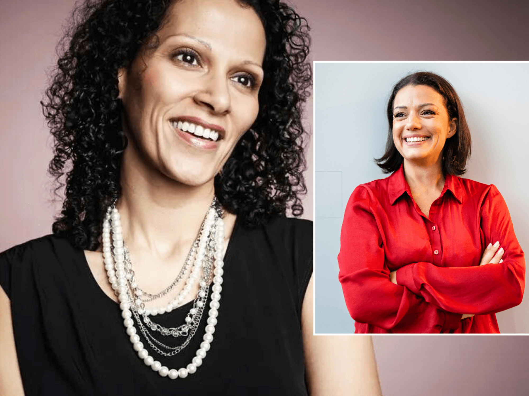 Woman in black / woman in red