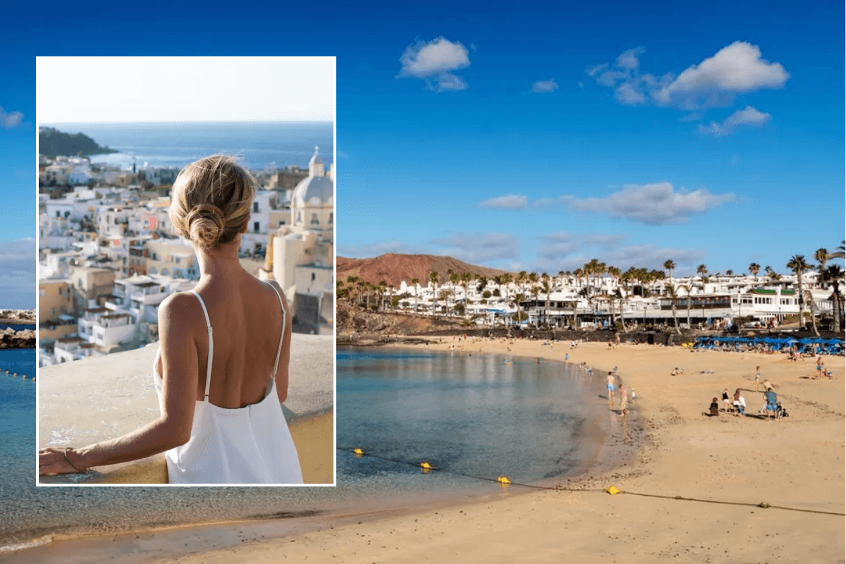 Woman in Corricella, Procida Island, Italy / Beach in Lanzarote