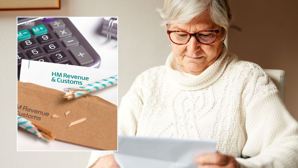 Woman looking at bill and HMRC letter