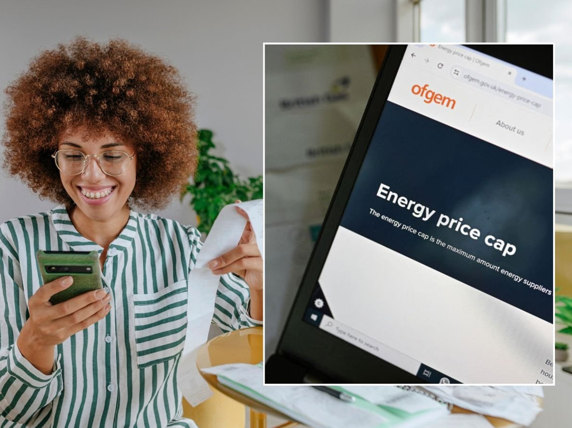 Woman looking at bill