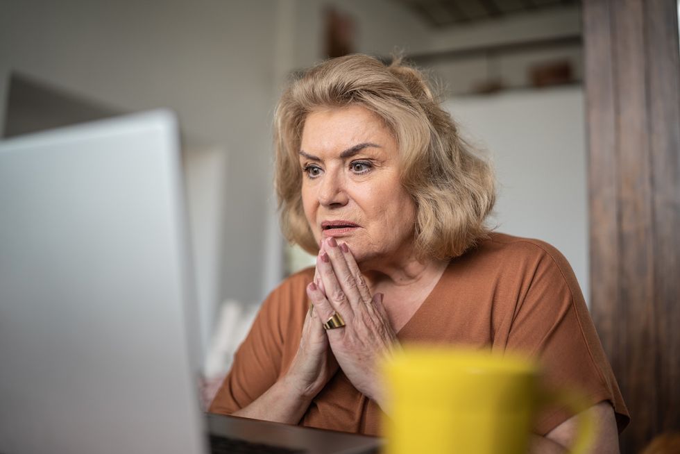 Woman looking at computer