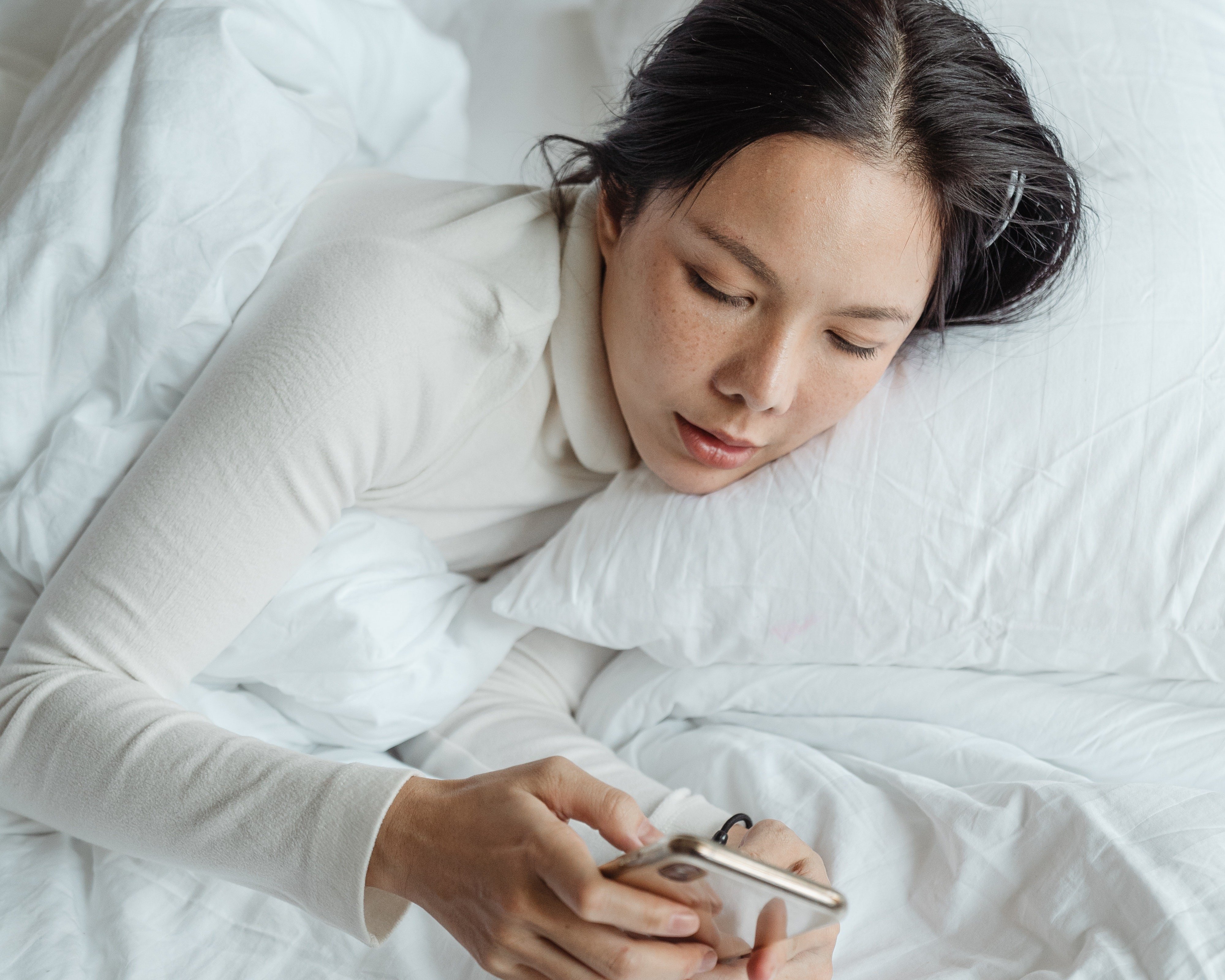 Woman looking at her phone