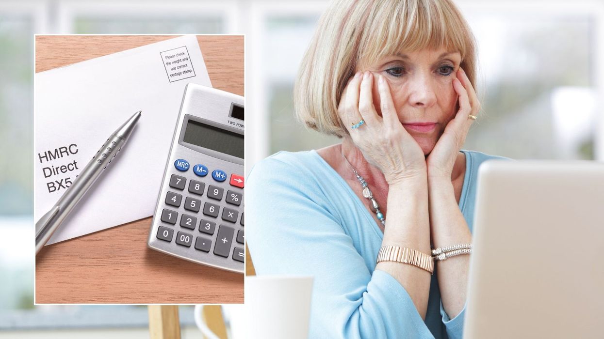 Woman looking at laptop and HMRC letter