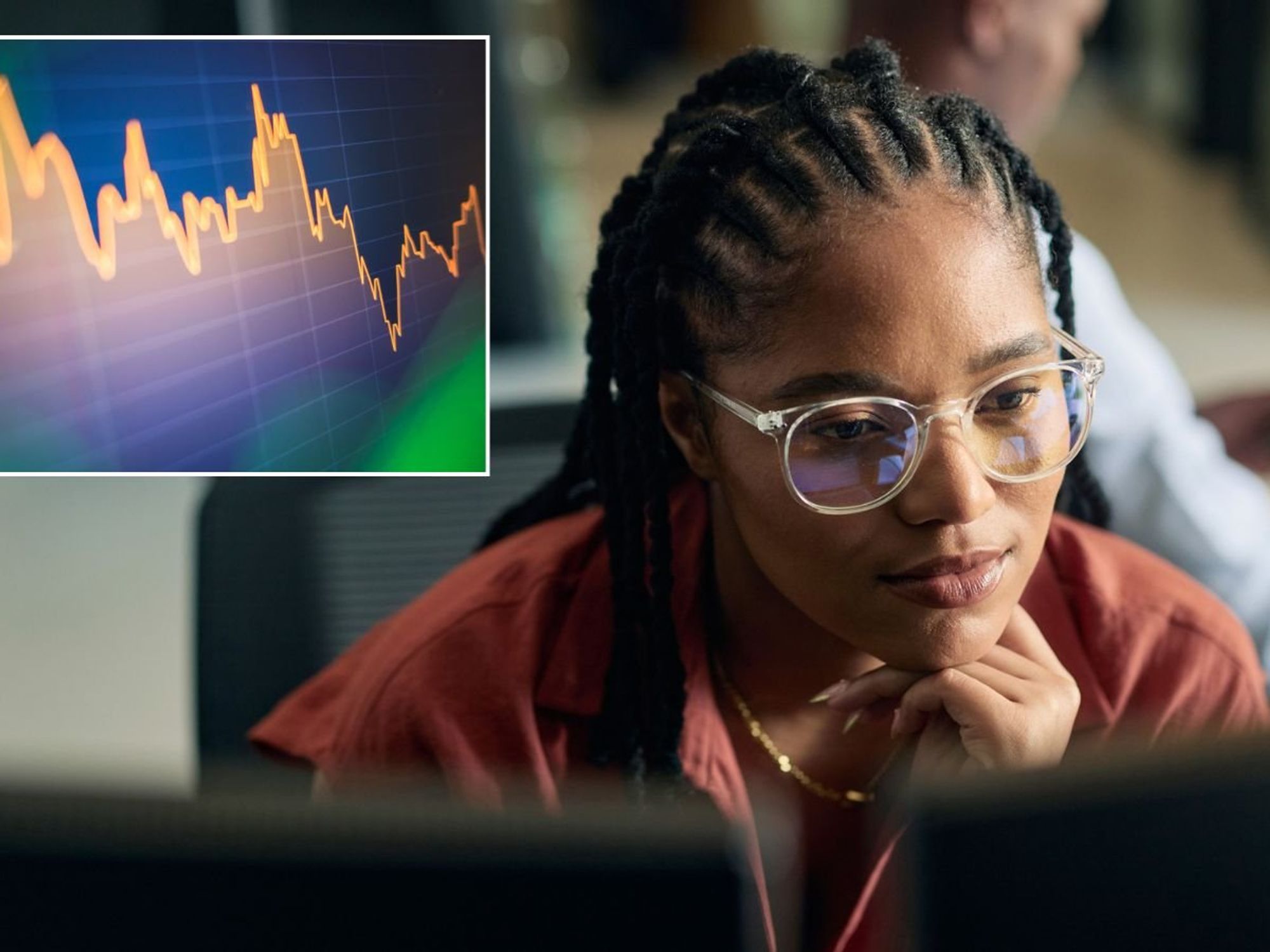 Woman looking at screen