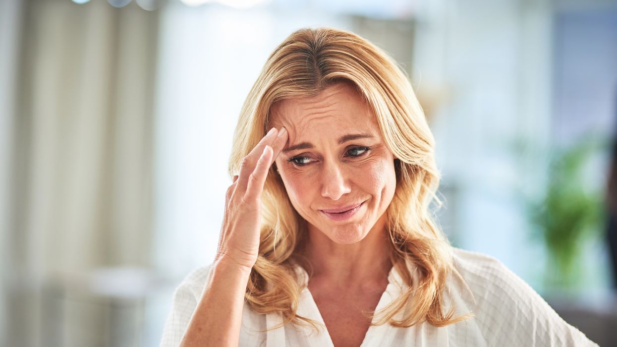 Woman looking distressed