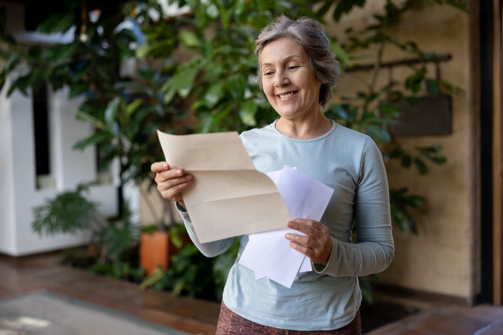 Woman looking happy