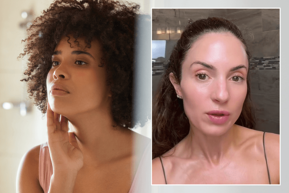 Woman looking in the mirror / @skinbykristin