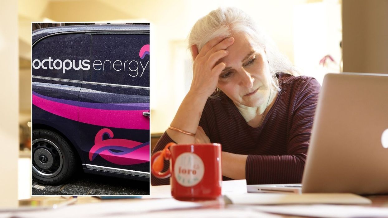Woman looking stressed and Octopus Energy