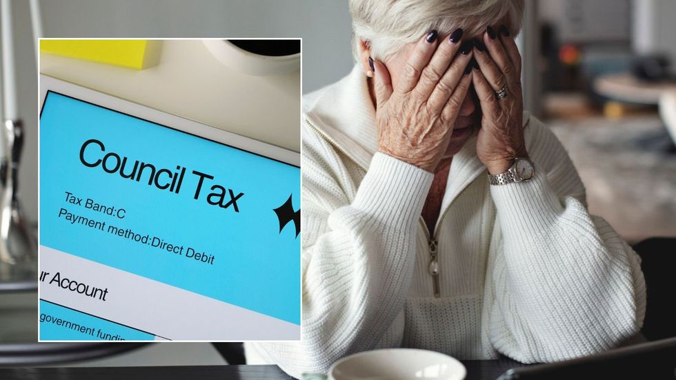 Woman looking worried and council tax account