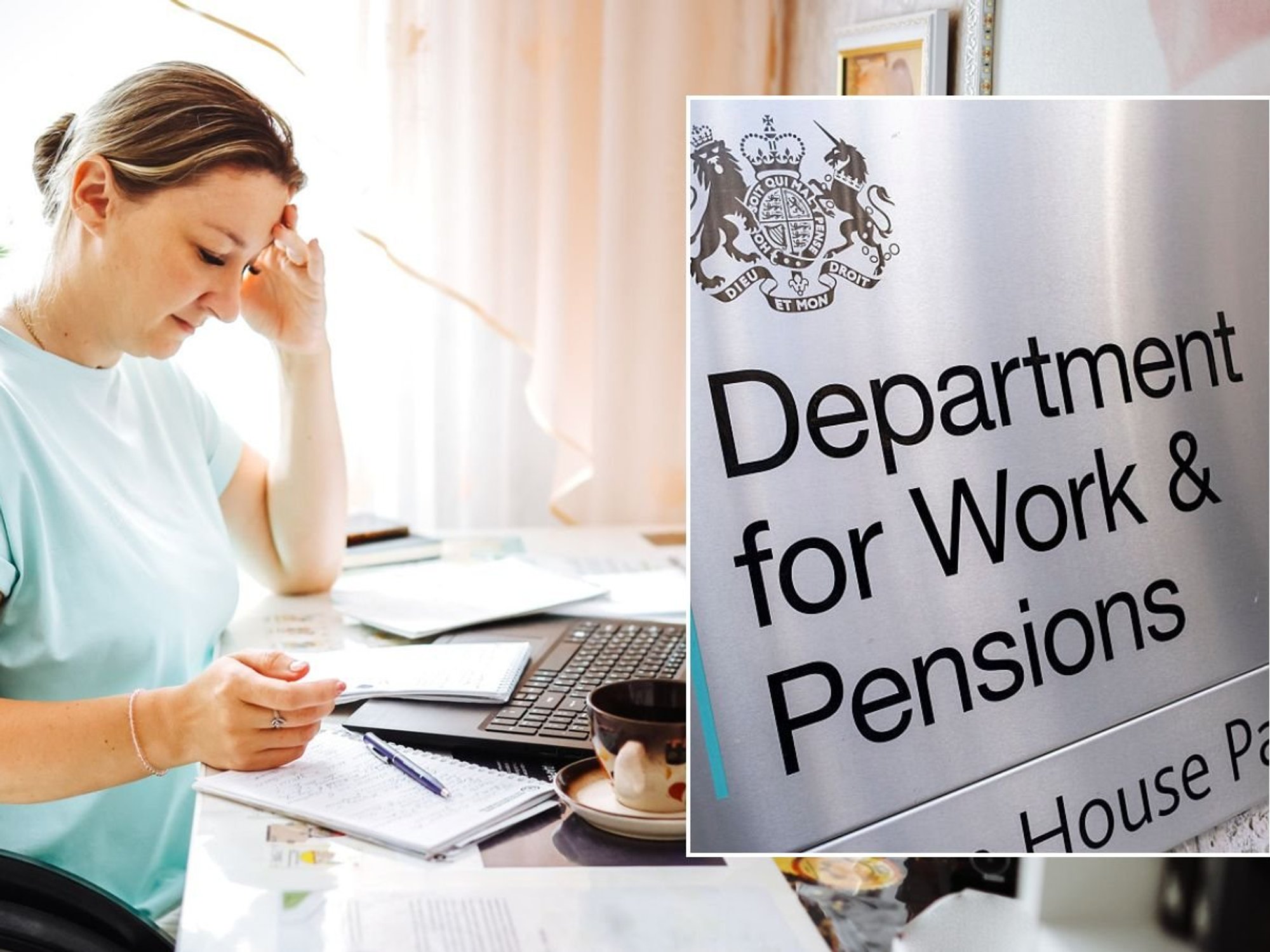 Woman looking worried and DWP