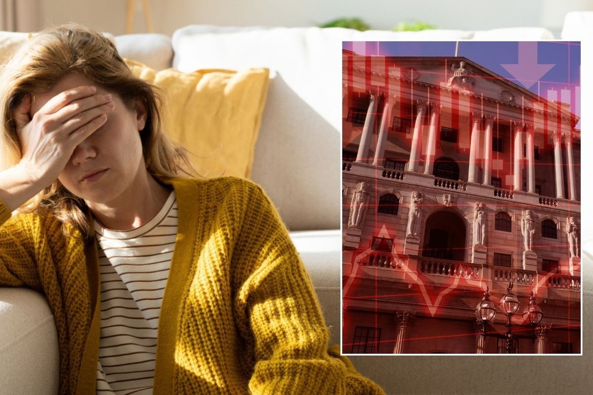 Woman looking worried and interest rate cut