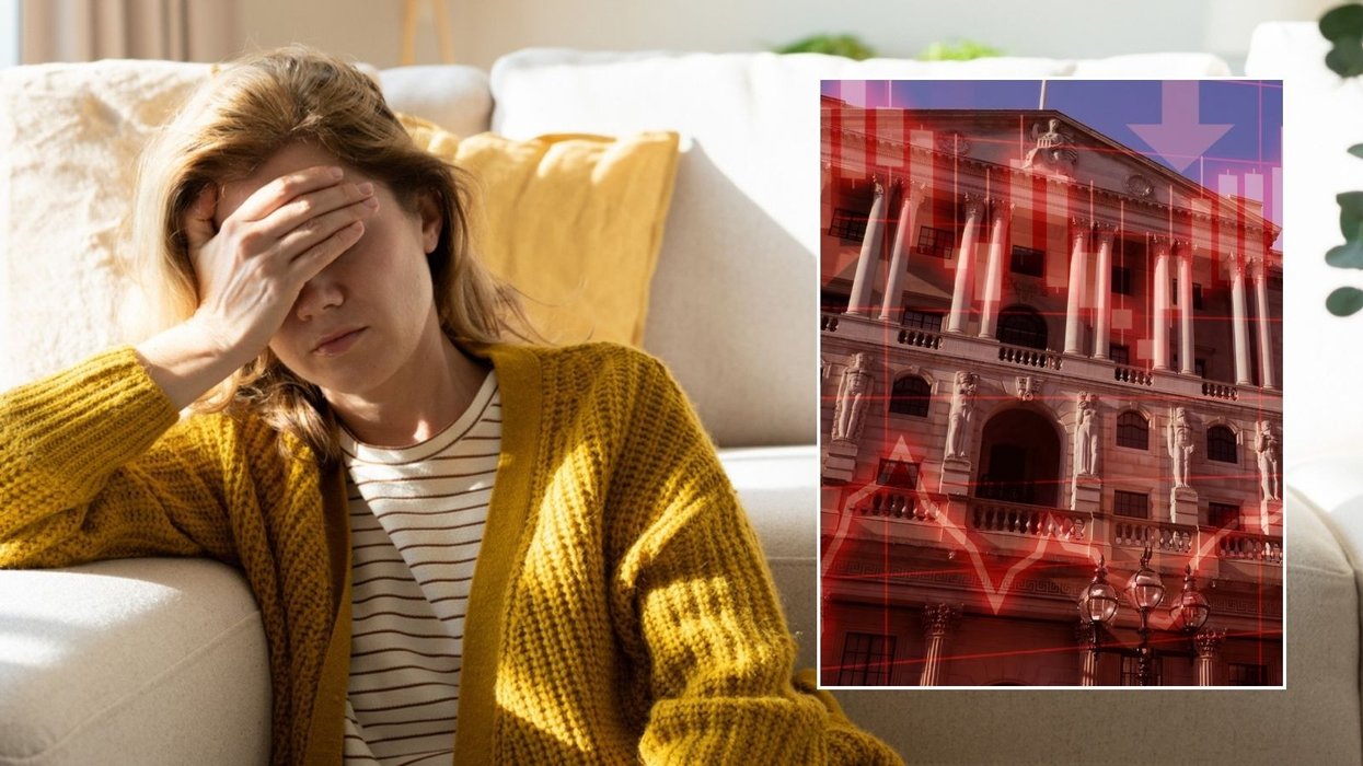 Woman looking worried and interest rate cut