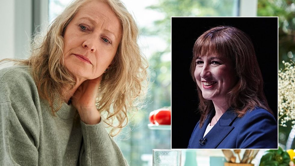 Woman looking worried and Rachel Reeves