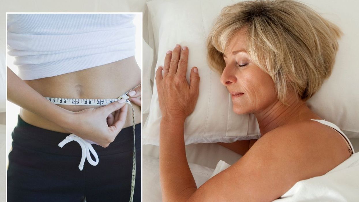 Woman measuring waist / Woman sleeping