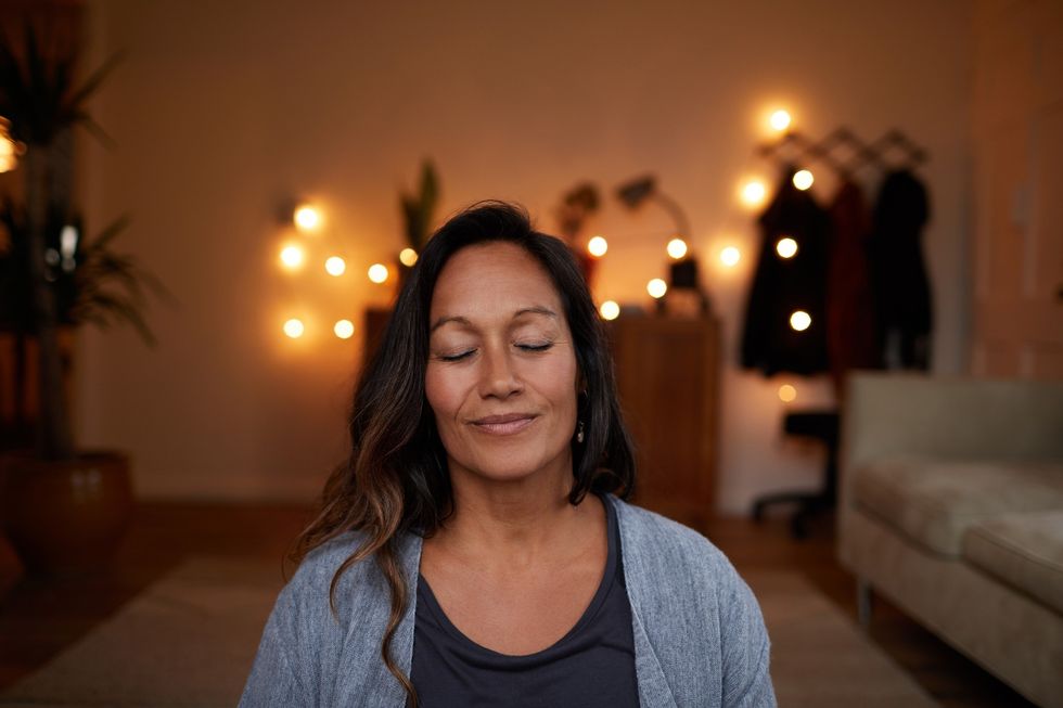 Woman meditating