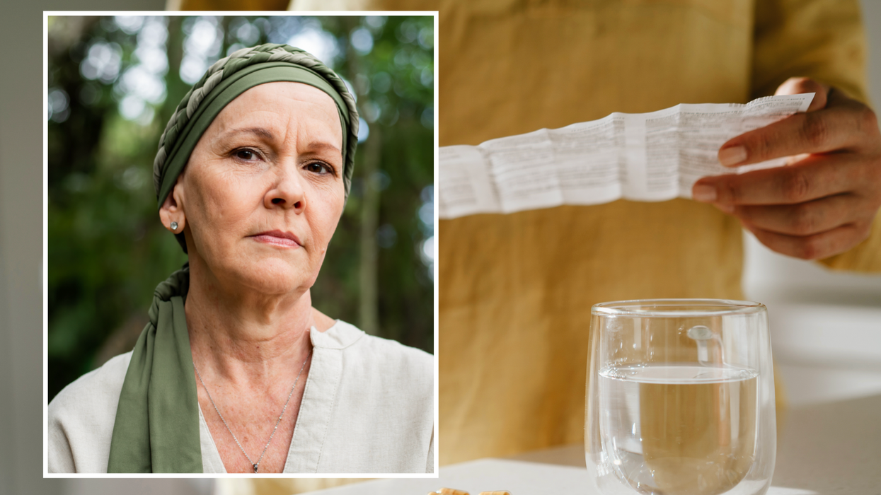 Woman next to supplements