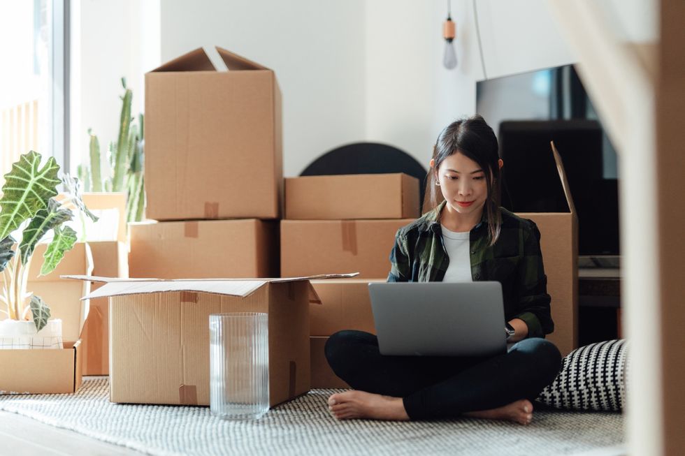 Woman on a laptop