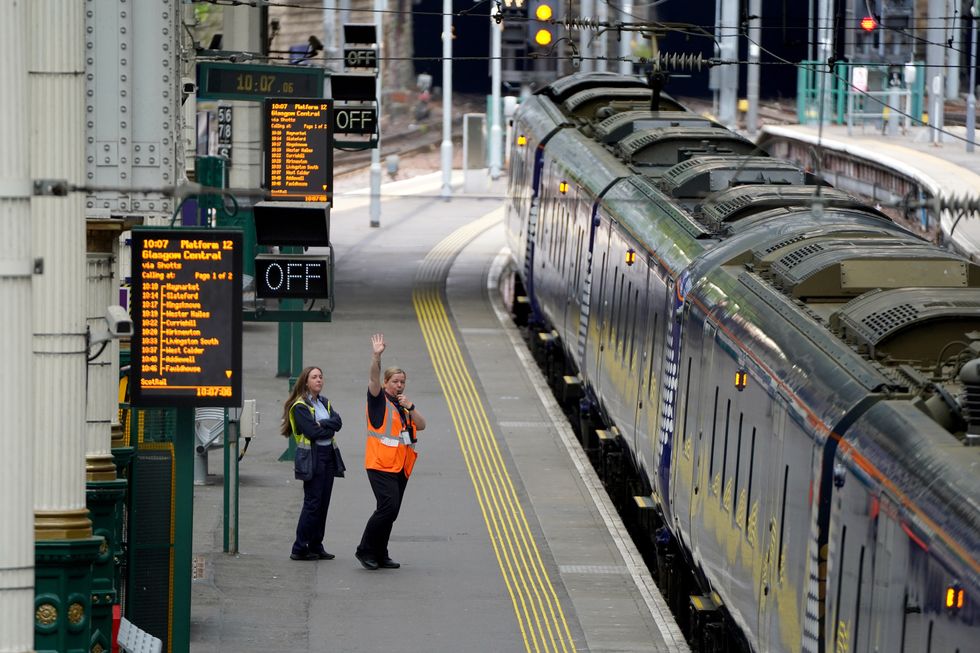 Woman on a train platform