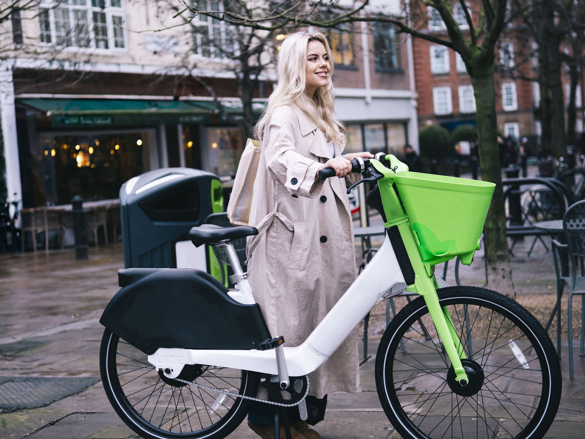 Woman on an e-bike