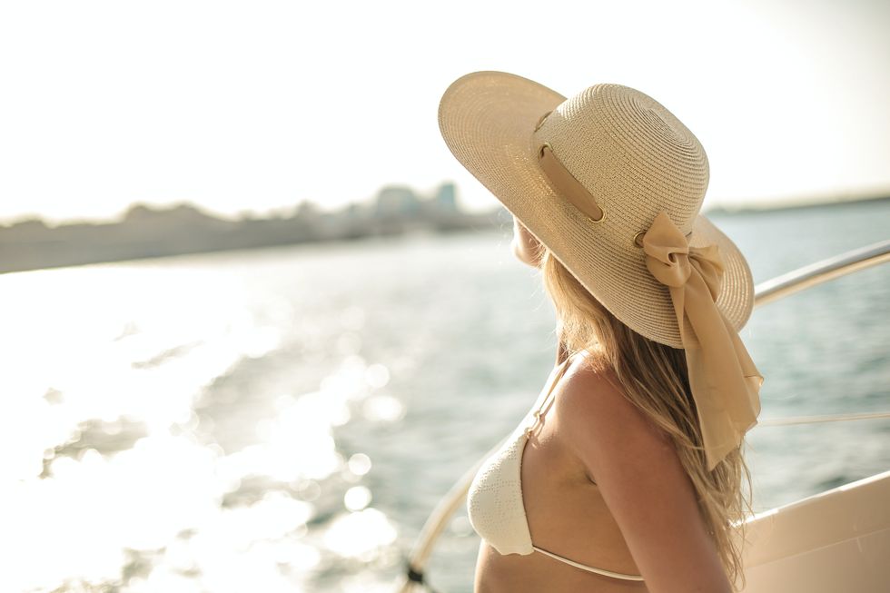 Woman on cruise ship