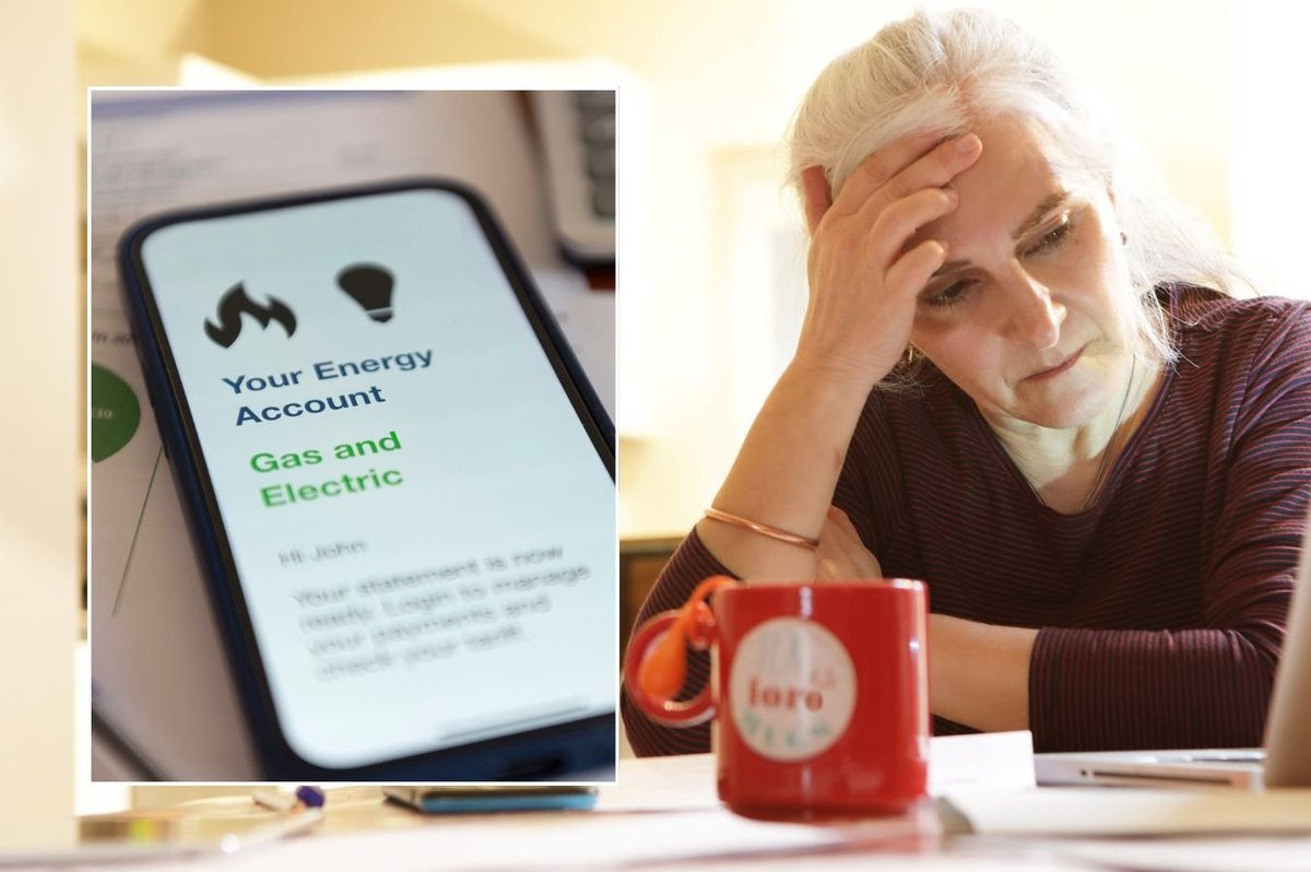 Woman on laptop and energy bill