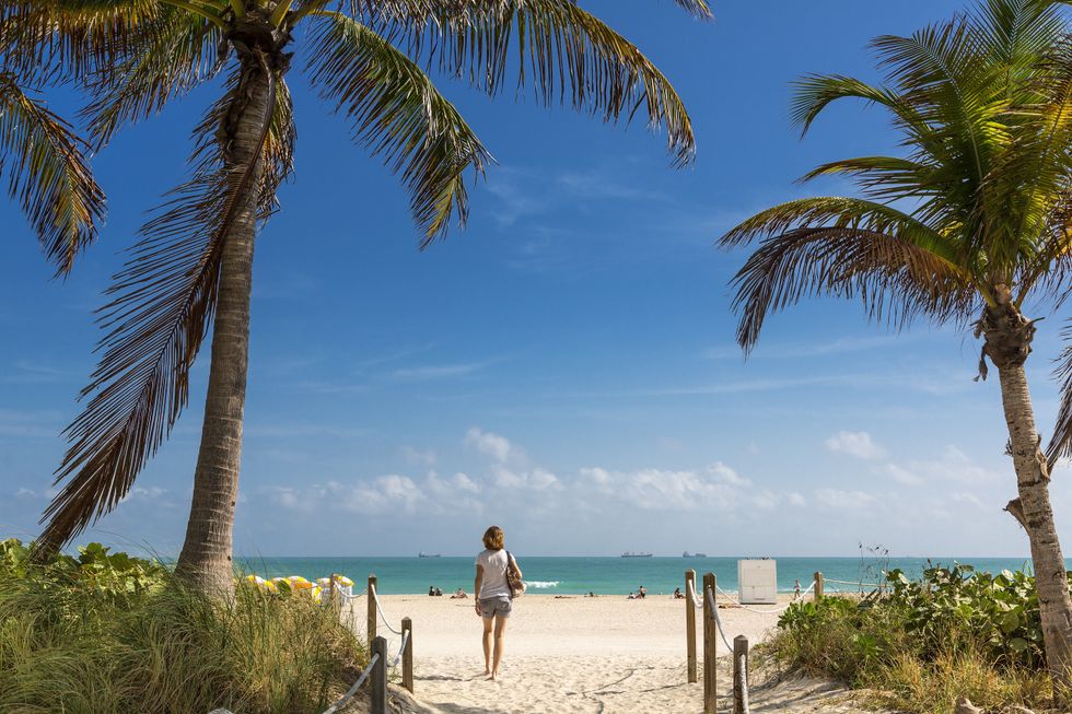 Woman on Miami beach Florida