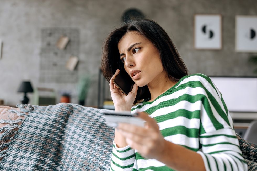 Woman on mobile phone call